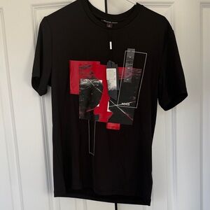 Michael Kors Black and Red Abstract Tee